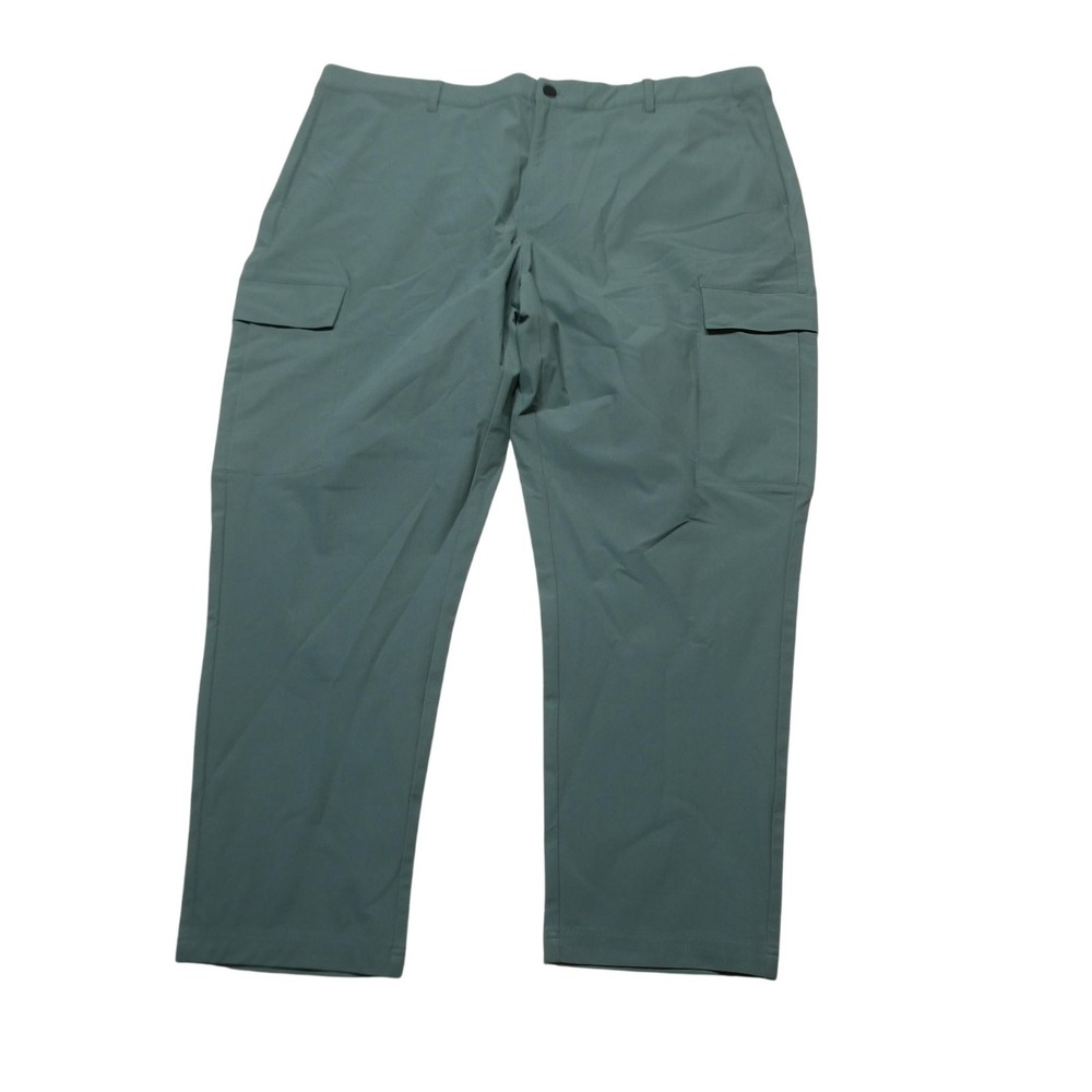 01.ALGO Pants Mens 44x29 Green Performance Hiking Zip Pocket Cargo Polyester